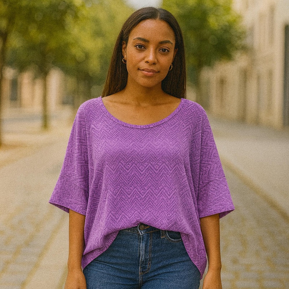 Purple Semi Sheer Hi-Lo Tunic Casual Blouse‎ | Y2k Boho Casual Comfy Chic